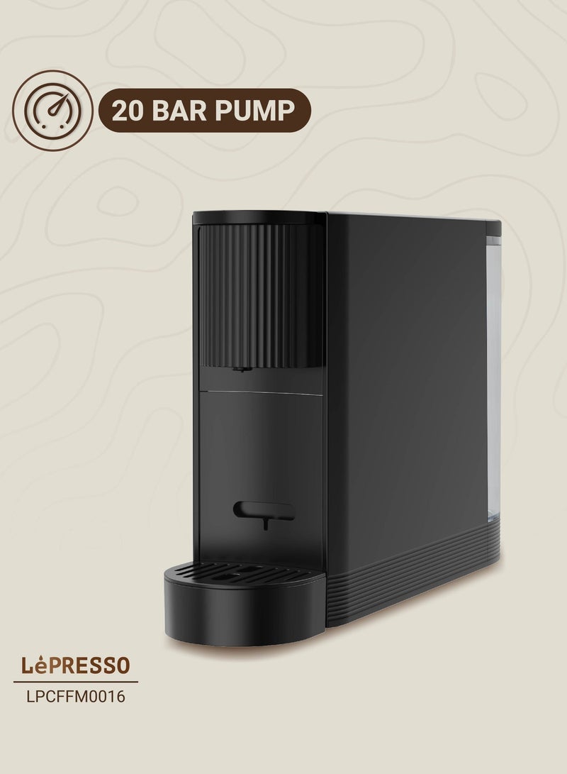 ليبرسو ماكينة صنع كبسولات القهوة الأوتوماتيكية / متوافقة مع نسبرسو / ماكينة صنع القهوة سريعة التسخين / تخزين الكبسولات / مضخة 20 بار / تحضير القهوة بدقة - أسود - Image 5